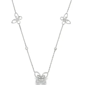 Butterfly Diamond Station Necklace