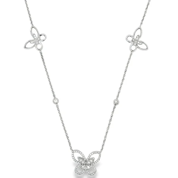 Butterfly Diamond Station Necklace