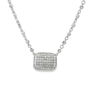 Pave Diamond Cushion Necklace