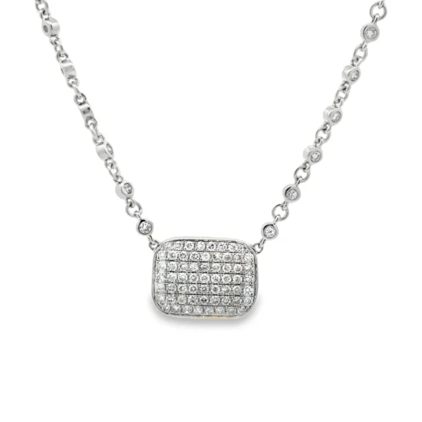 Pave Diamond Cushion Necklace