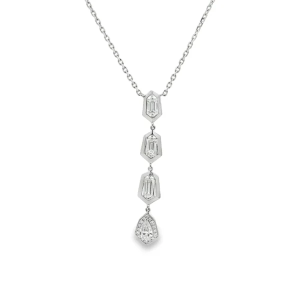 Geometric Diamond Drop Necklace