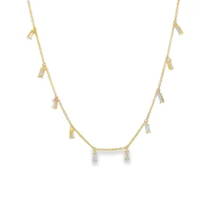 Baguette Diamond Dangle Necklace