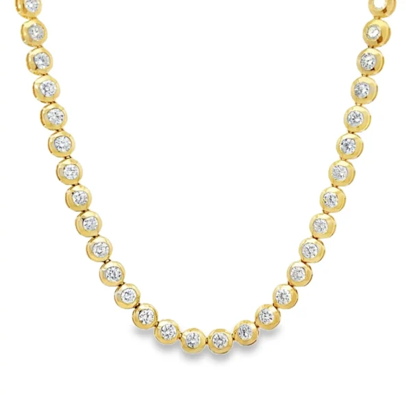 Bezel Diamond Tennis Necklace