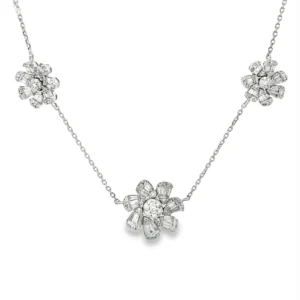 Floral Diamond Cluster Necklace