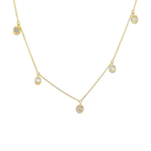 Diamond Station Charm Necklace