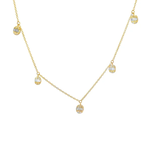 Diamond Station Charm Necklace