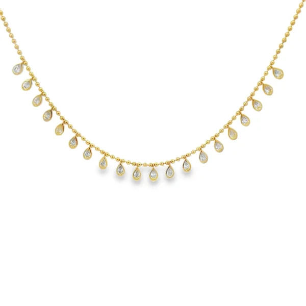 Pear Diamond Fringe Necklace