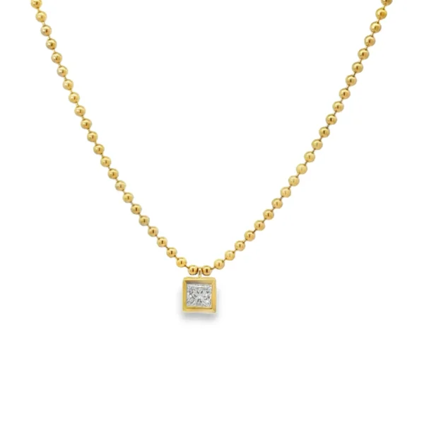 Square Diamond Pendant Necklace