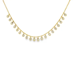 Pear Diamond Fringe Necklace