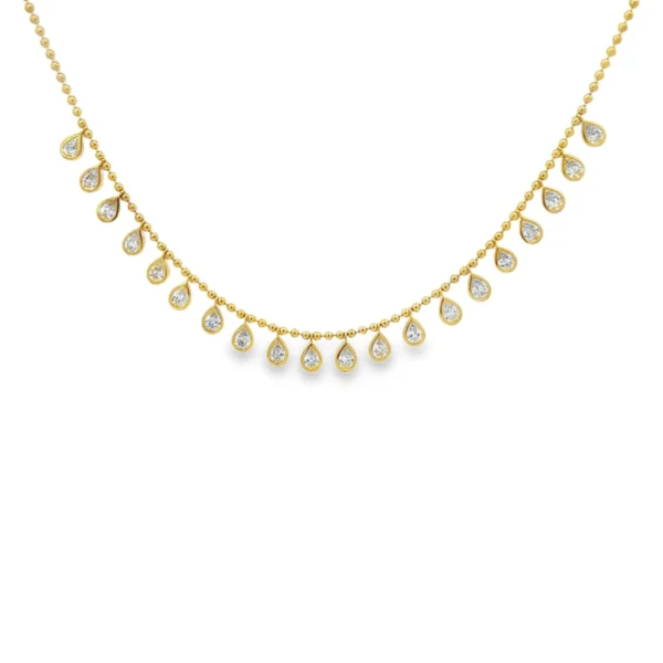 Pear Diamond Fringe Necklace