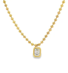 Emerald Diamond Pendant Necklace