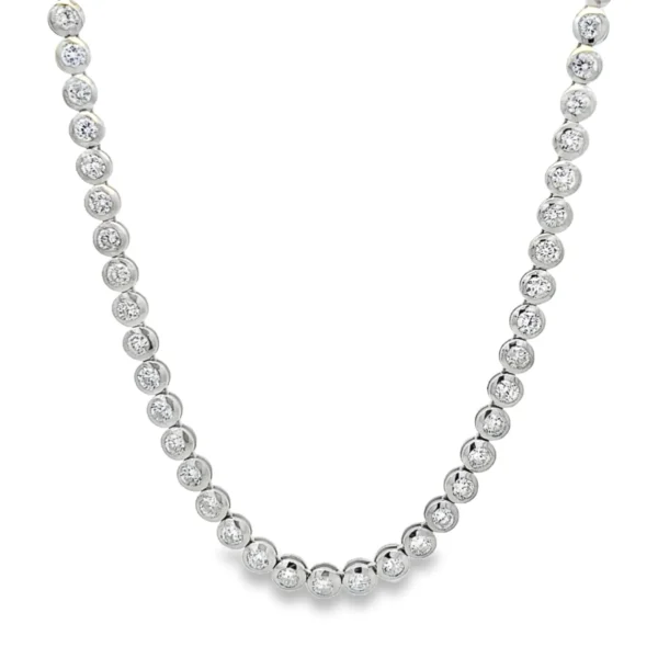 Bezel Diamond Tennis Necklace