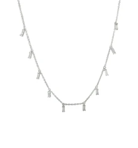 Baguette Diamond Dangle Necklace