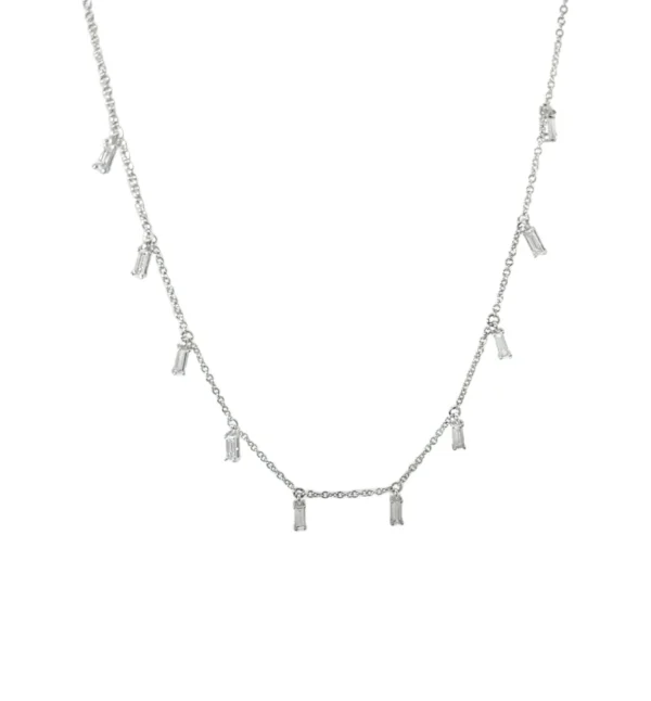 Baguette Diamond Dangle Necklace