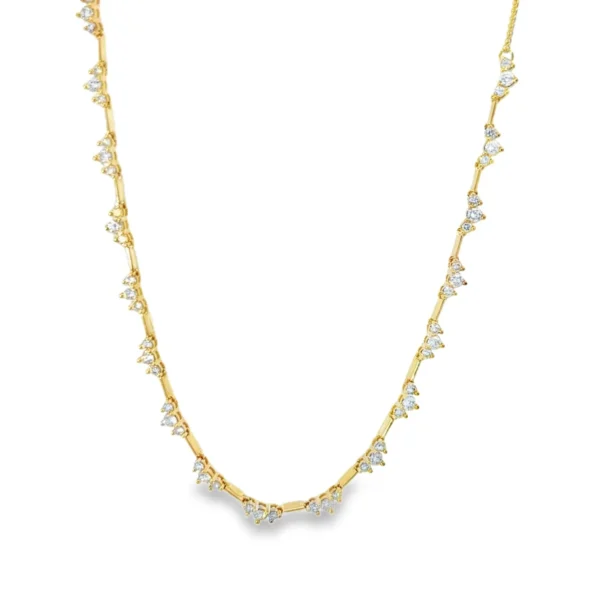 Cluster Diamond Bar Necklace