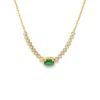 Oval Emerald Diamond Necklace