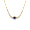 Sapphire Diamond Bezel Necklace