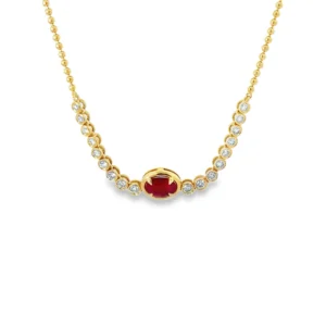 Oval Ruby Diamond Necklace