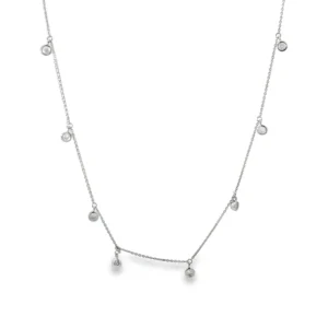 Bezel Diamond Station Necklace
