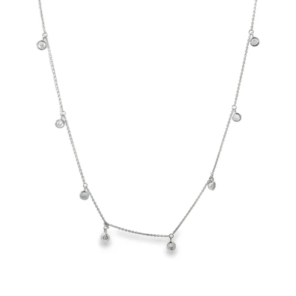 Bezel Diamond Station Necklace