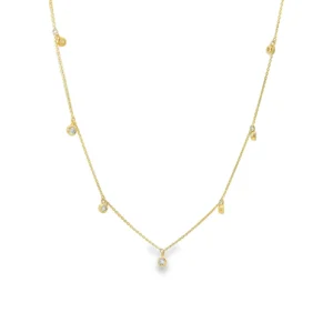 Bezel Diamond Station Necklace