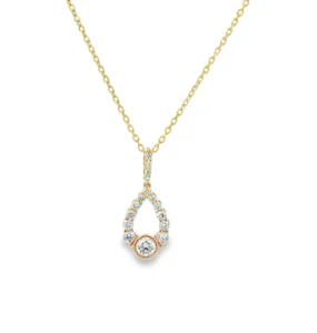 Teardrop Diamond Pendant Necklace