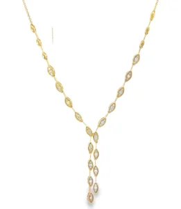 Marquise Station Lariat Necklace
