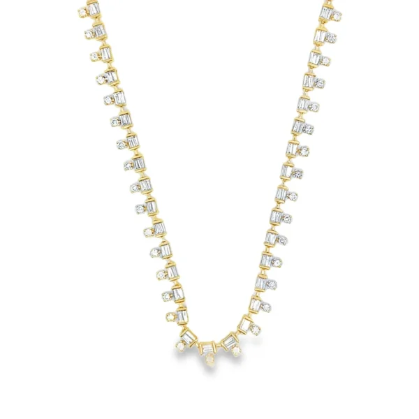 Baguette Diamond Fringe Necklace