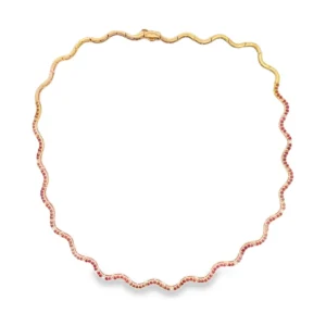 Wavy Gemstone Collar Necklace