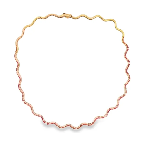 Wavy Gemstone Collar Necklace