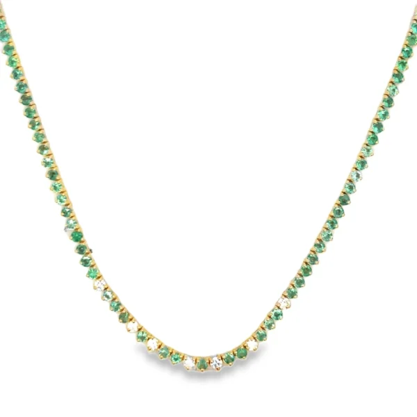 Emerald Diamond Tennis Necklace