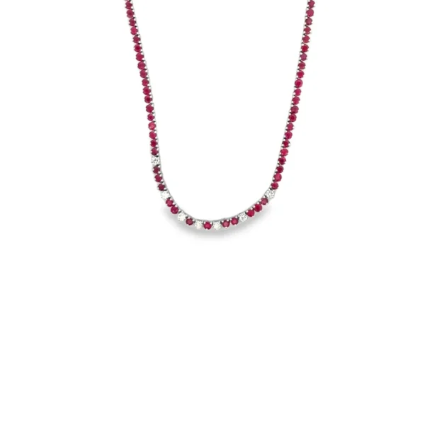 Ruby Diamond Tennis Necklace