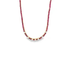 Ruby Diamond Tennis Necklace