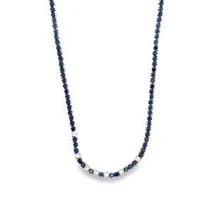 Sapphire Diamond Tennis Necklace