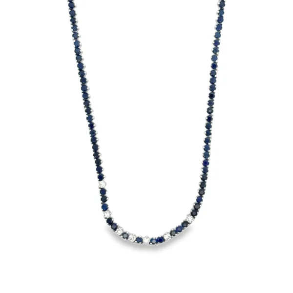Sapphire Diamond Tennis Necklace