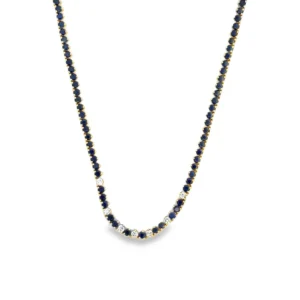 Sapphire Diamond Tennis Necklace