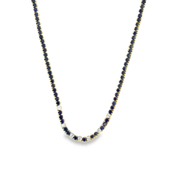 Sapphire Diamond Tennis Necklace