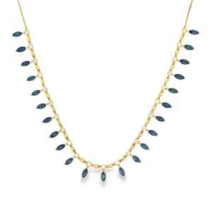 Marquise Gemstone Fringe Necklace