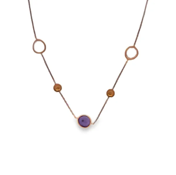 Bezel Round Station Necklace