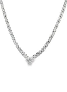 Chevron Diamond Tennis Necklace