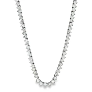 Round Diamond Tennis Necklace