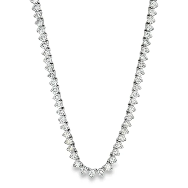 Round Diamond Tennis Necklace