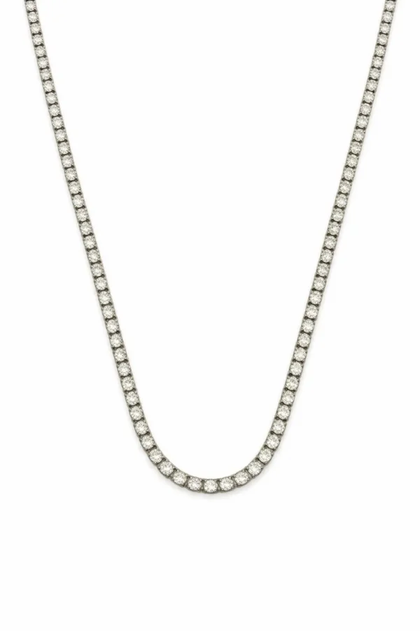 Round Diamond Tennis Necklace