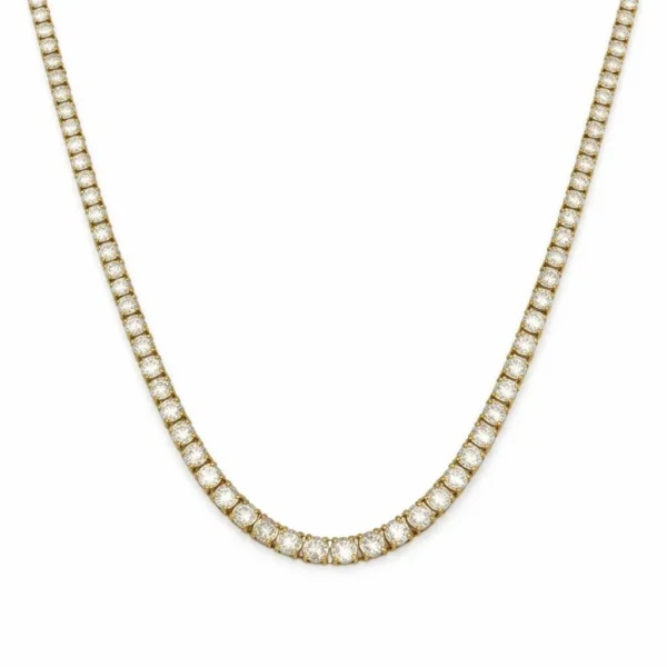 Round Diamond Tennis Necklace