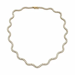Round Diamond Tennis Necklace
