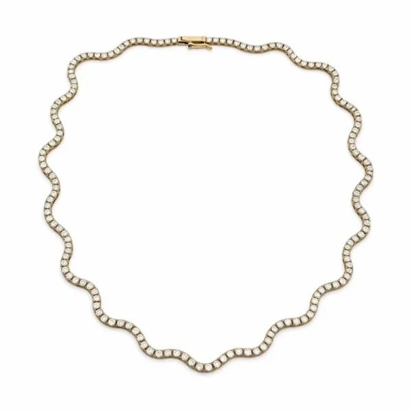 Round Diamond Tennis Necklace