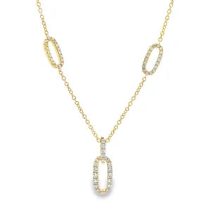 Diamond Oval Link Necklace