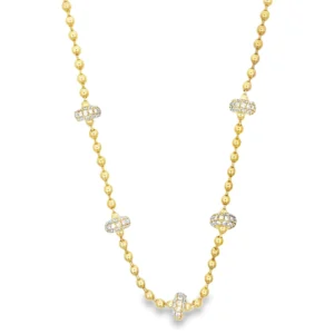 Diamond Bead Station Necklace