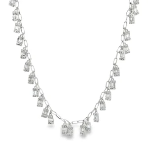 Baguette Diamond Fringe Necklace