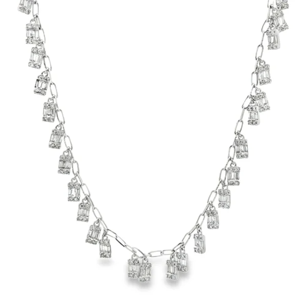 Baguette Diamond Fringe Necklace